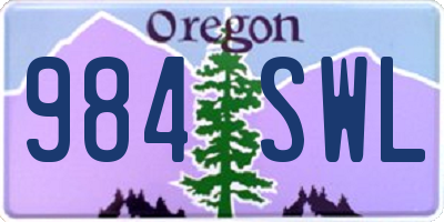 OR license plate 984SWL