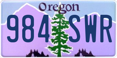OR license plate 984SWR