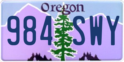 OR license plate 984SWY
