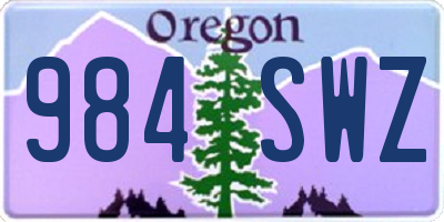 OR license plate 984SWZ