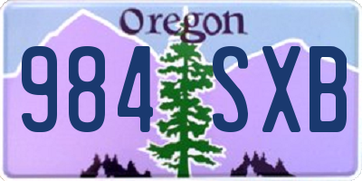 OR license plate 984SXB