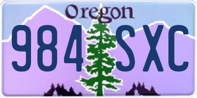 OR license plate 984SXC