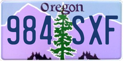 OR license plate 984SXF