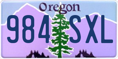 OR license plate 984SXL