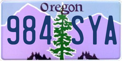 OR license plate 984SYA