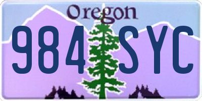 OR license plate 984SYC