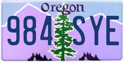 OR license plate 984SYE
