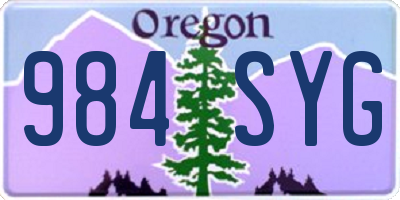 OR license plate 984SYG