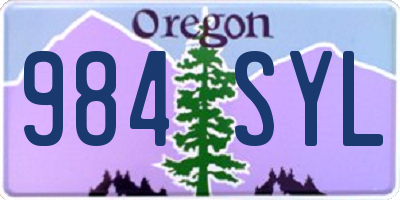 OR license plate 984SYL