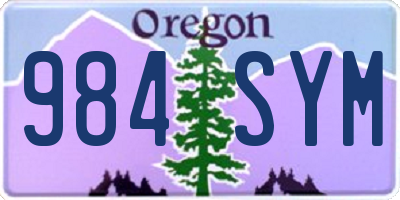 OR license plate 984SYM