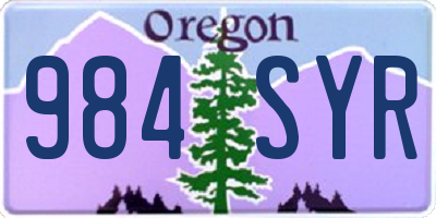 OR license plate 984SYR