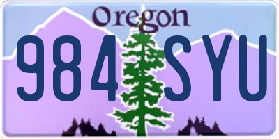 OR license plate 984SYU