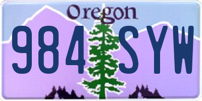 OR license plate 984SYW