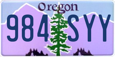 OR license plate 984SYY