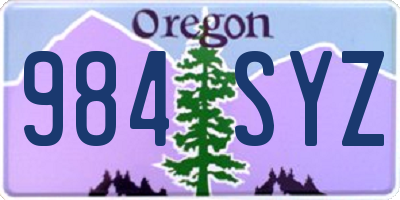 OR license plate 984SYZ