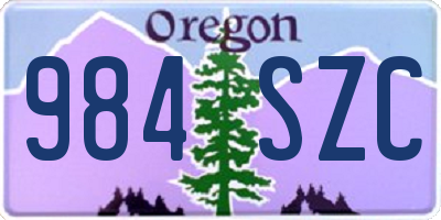 OR license plate 984SZC