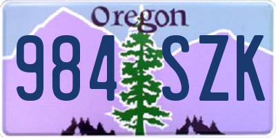 OR license plate 984SZK