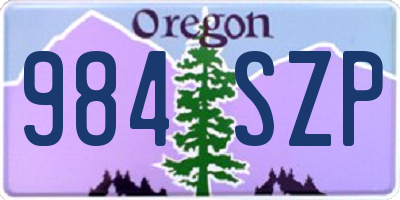 OR license plate 984SZP