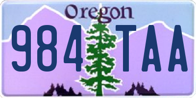 OR license plate 984TAA