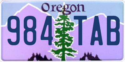 OR license plate 984TAB
