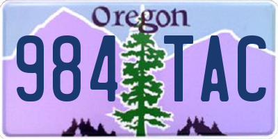 OR license plate 984TAC