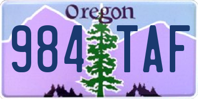 OR license plate 984TAF