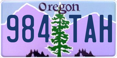 OR license plate 984TAH