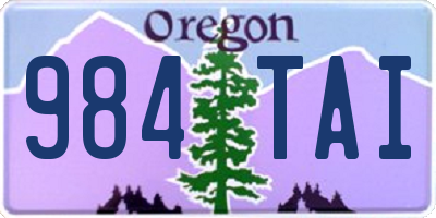 OR license plate 984TAI