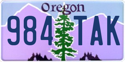 OR license plate 984TAK