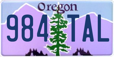 OR license plate 984TAL