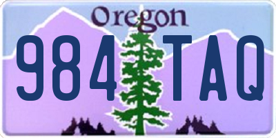 OR license plate 984TAQ