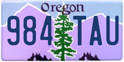 OR license plate 984TAU
