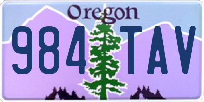 OR license plate 984TAV
