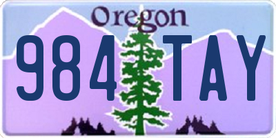 OR license plate 984TAY