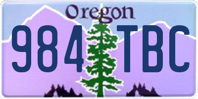 OR license plate 984TBC