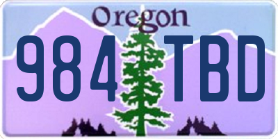 OR license plate 984TBD