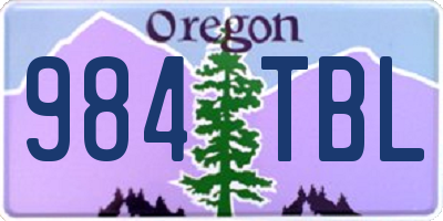 OR license plate 984TBL