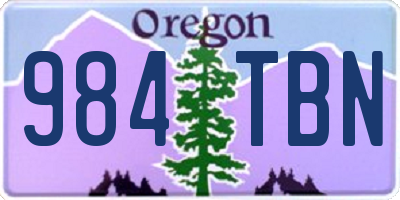 OR license plate 984TBN
