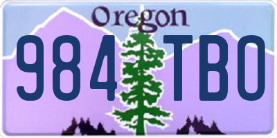OR license plate 984TBO