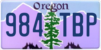 OR license plate 984TBP