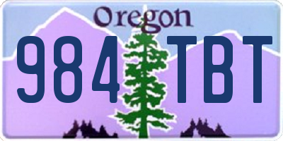 OR license plate 984TBT