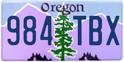 OR license plate 984TBX