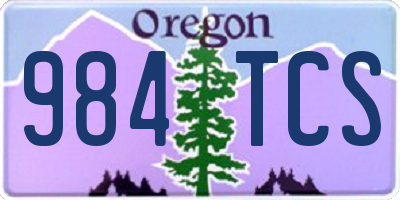 OR license plate 984TCS