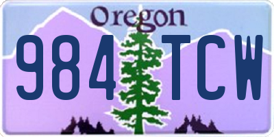 OR license plate 984TCW