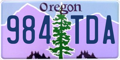OR license plate 984TDA