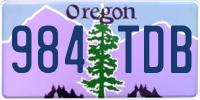 OR license plate 984TDB