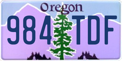 OR license plate 984TDF