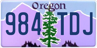 OR license plate 984TDJ