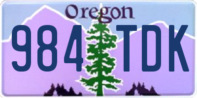 OR license plate 984TDK