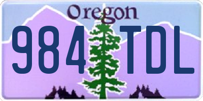 OR license plate 984TDL
